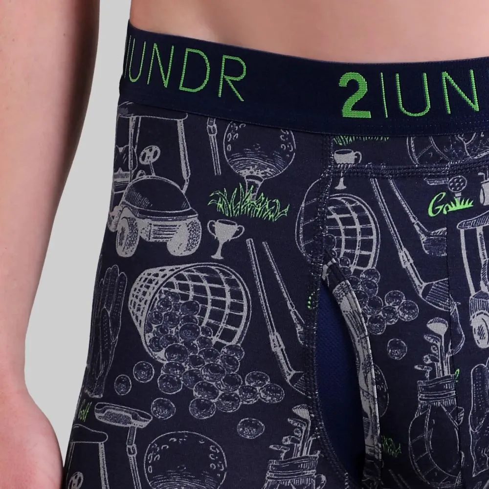 '2UNDR' Men's Swing Shift 6" Boxer Brief - Range Time Navy