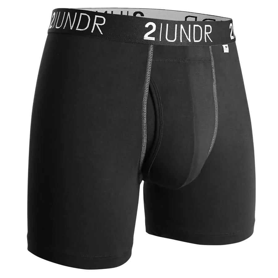 2UNDR Swing Shift 6" Boxer Brief 2U01BB.002 Black/Grey