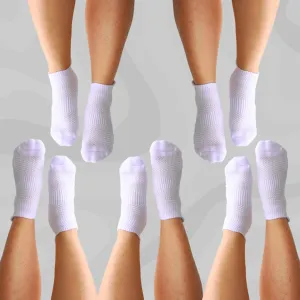 5 Pack White Ankle Compression Socks