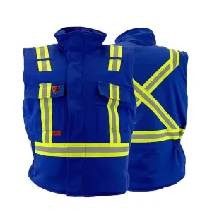 Atlas Guardian 2194 Flame Resistant Insulated Bomber Vest | UL Certified Fabrics, FR Modacrylic Lining, High Vis - Comfort & Durability | Sizes XS-7XL