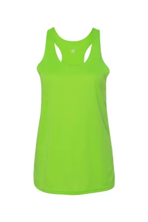 Badger Womens B-Core Moisture Wicking Racerback Tank Top - Lime Green