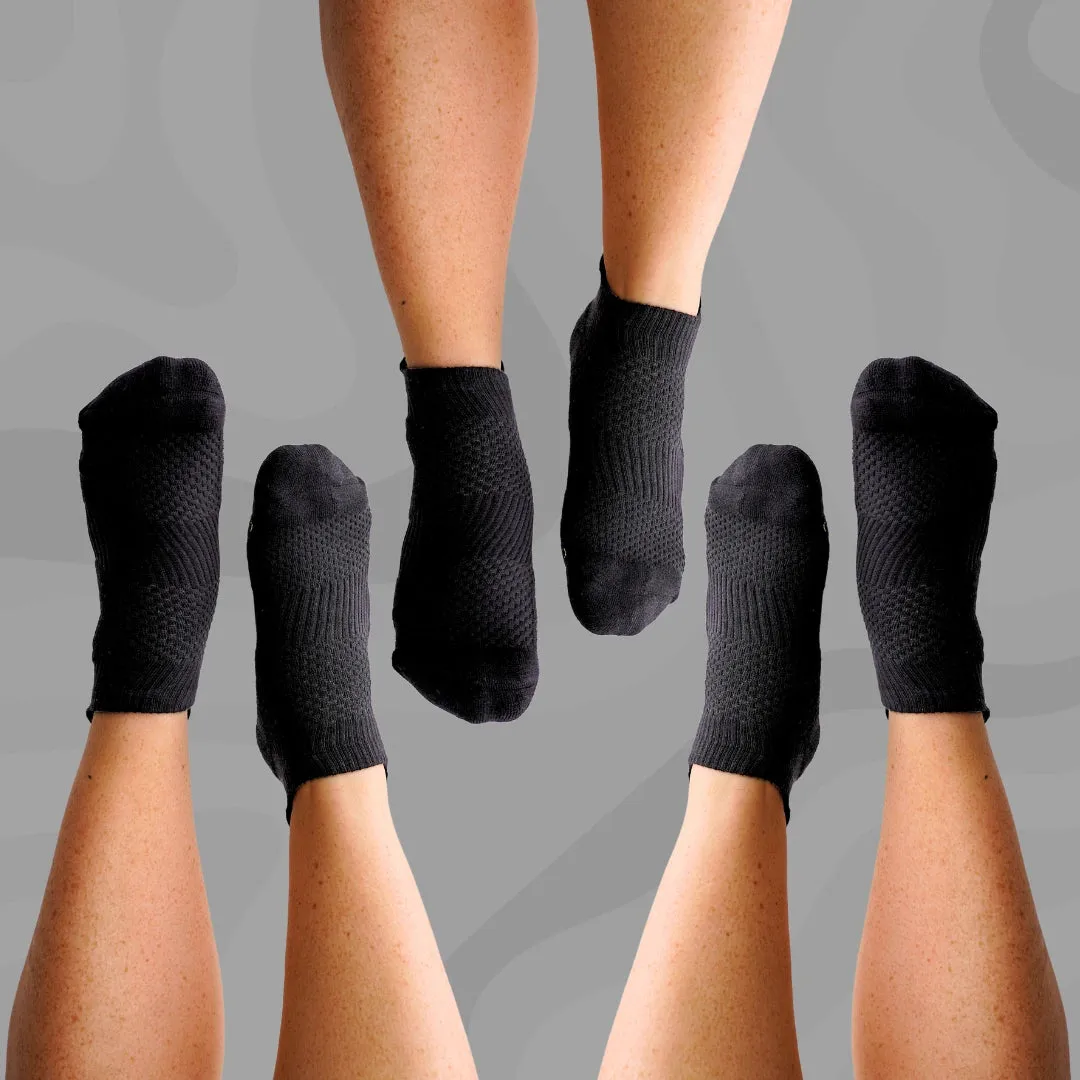 Bamboo Black Ankle Compression Socks
