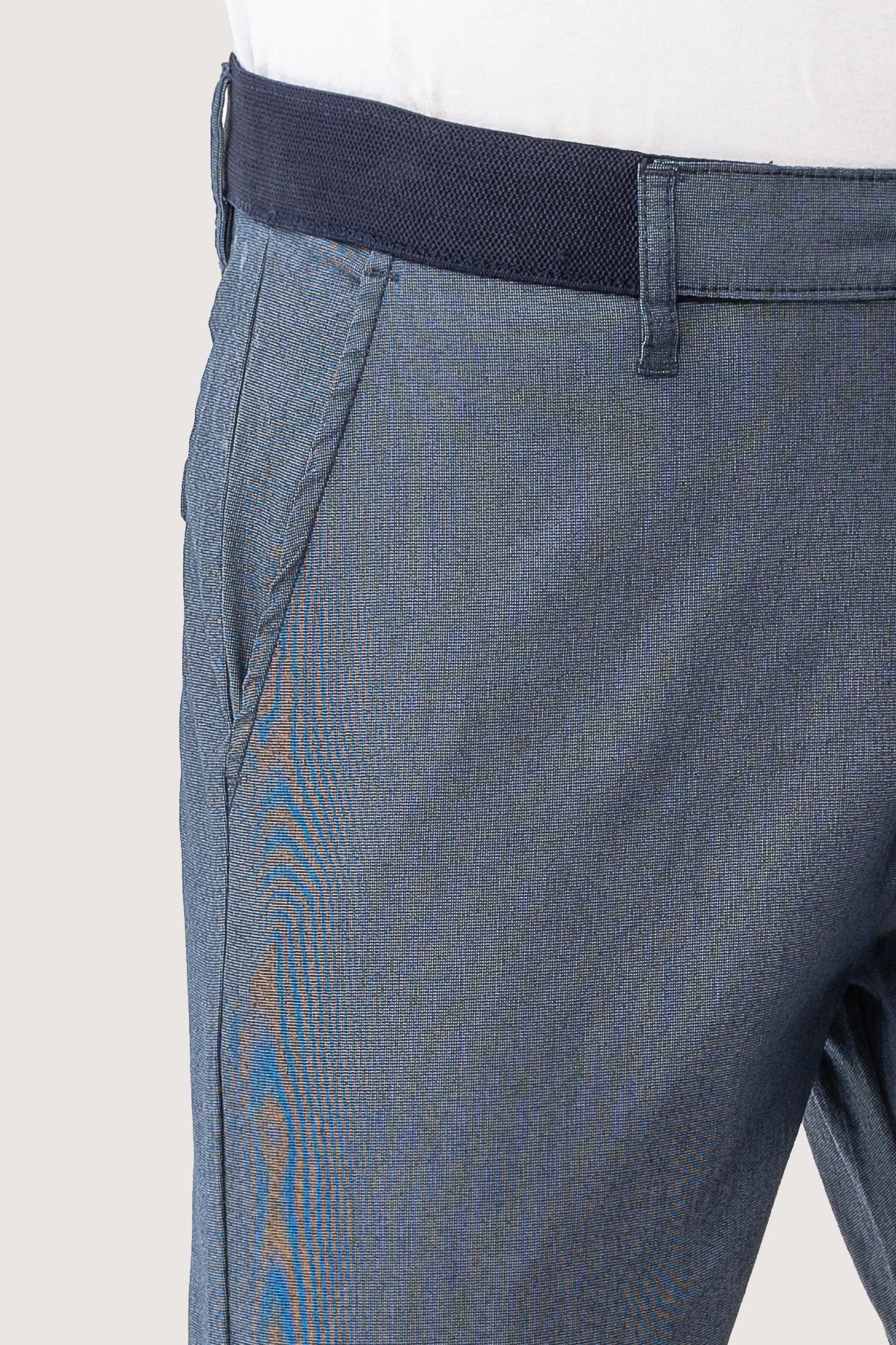 CROSS POCKET SELF TEXTURED PANT NAVY