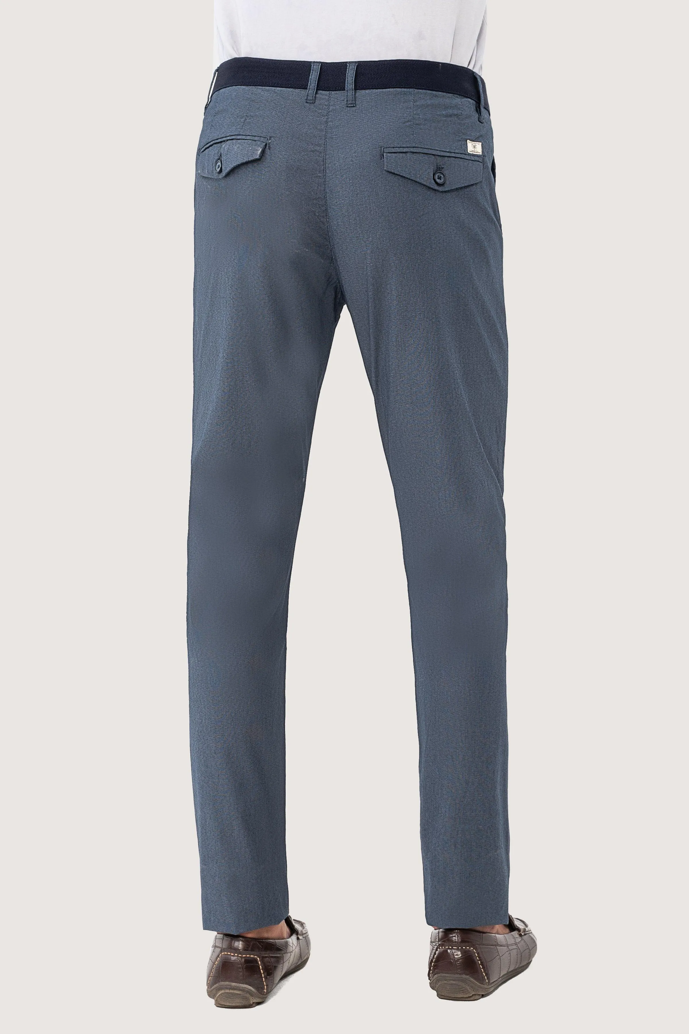 CROSS POCKET SELF TEXTURED PANT NAVY