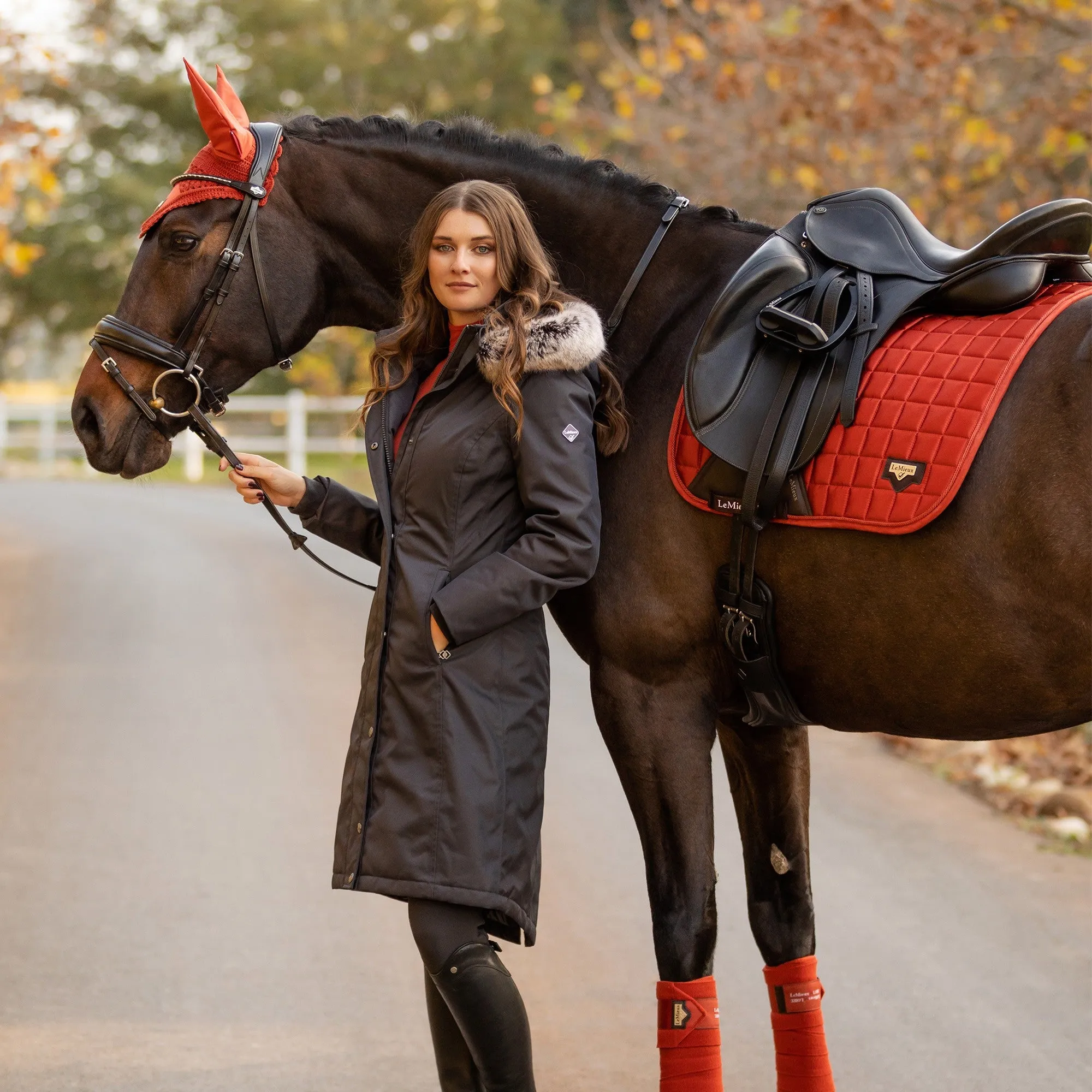 Lemieux Ladies Waterproof Long Riding Coat - Grey