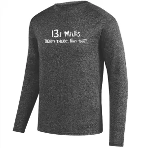 Men's Heathersoft Tech Long Sleeve Crew - "13.1 Miles: Been There. Run That."