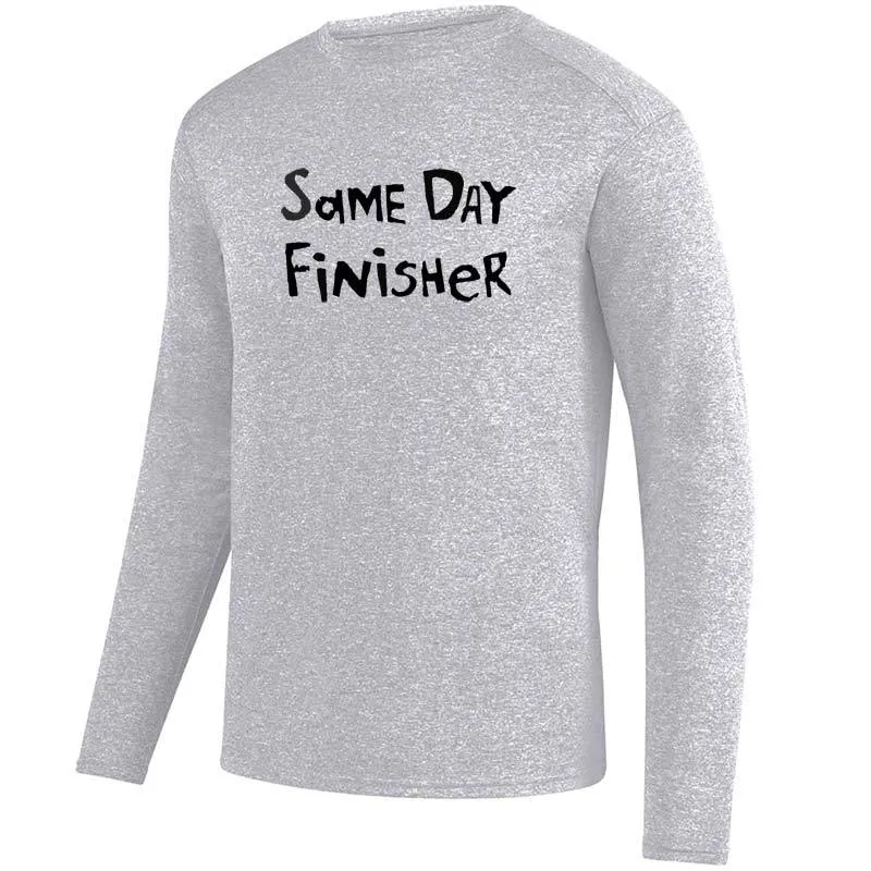 Men's HeatherSoft Tech Long Sleeve Crew - "Same Day Finisher"