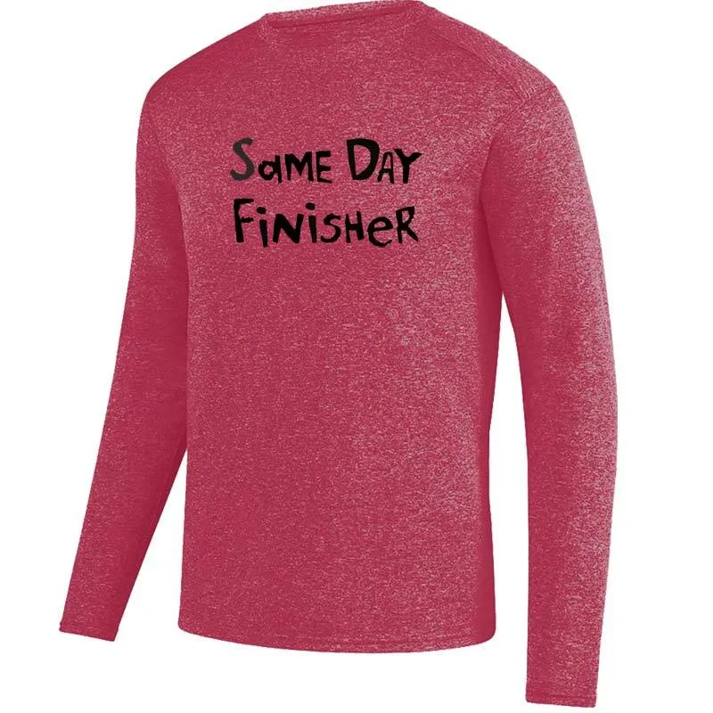 Men's HeatherSoft Tech Long Sleeve Crew - "Same Day Finisher"