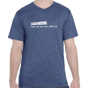 Men's Heathersoft Tech Short Sleeve Shallow V - "Race Day Strategy: Start Off Slow Then Back Off"