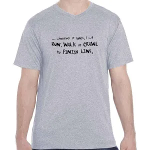 Men's HeatherSoft Tech Short Sleeve Shallow V - "Run Walk Or Crawl"