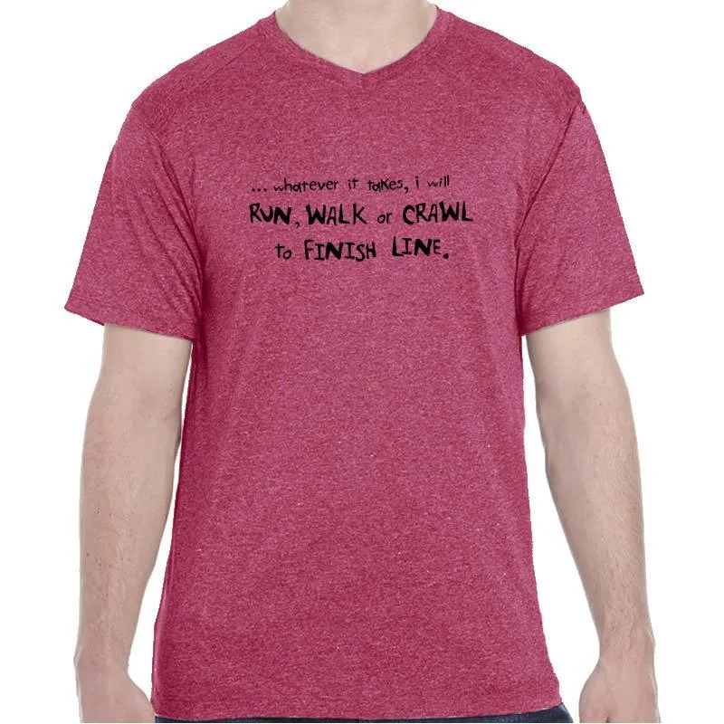 Men's HeatherSoft Tech Short Sleeve Shallow V - "Run Walk Or Crawl"
