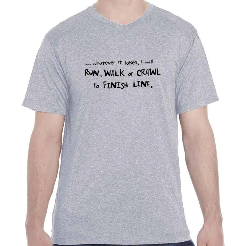 Men's HeatherSoft Tech Short Sleeve Shallow V - "Run Walk Or Crawl"
