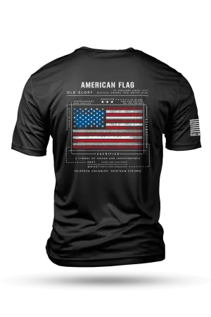 Moisture Wicking T-Shirt - American Flag Schematic