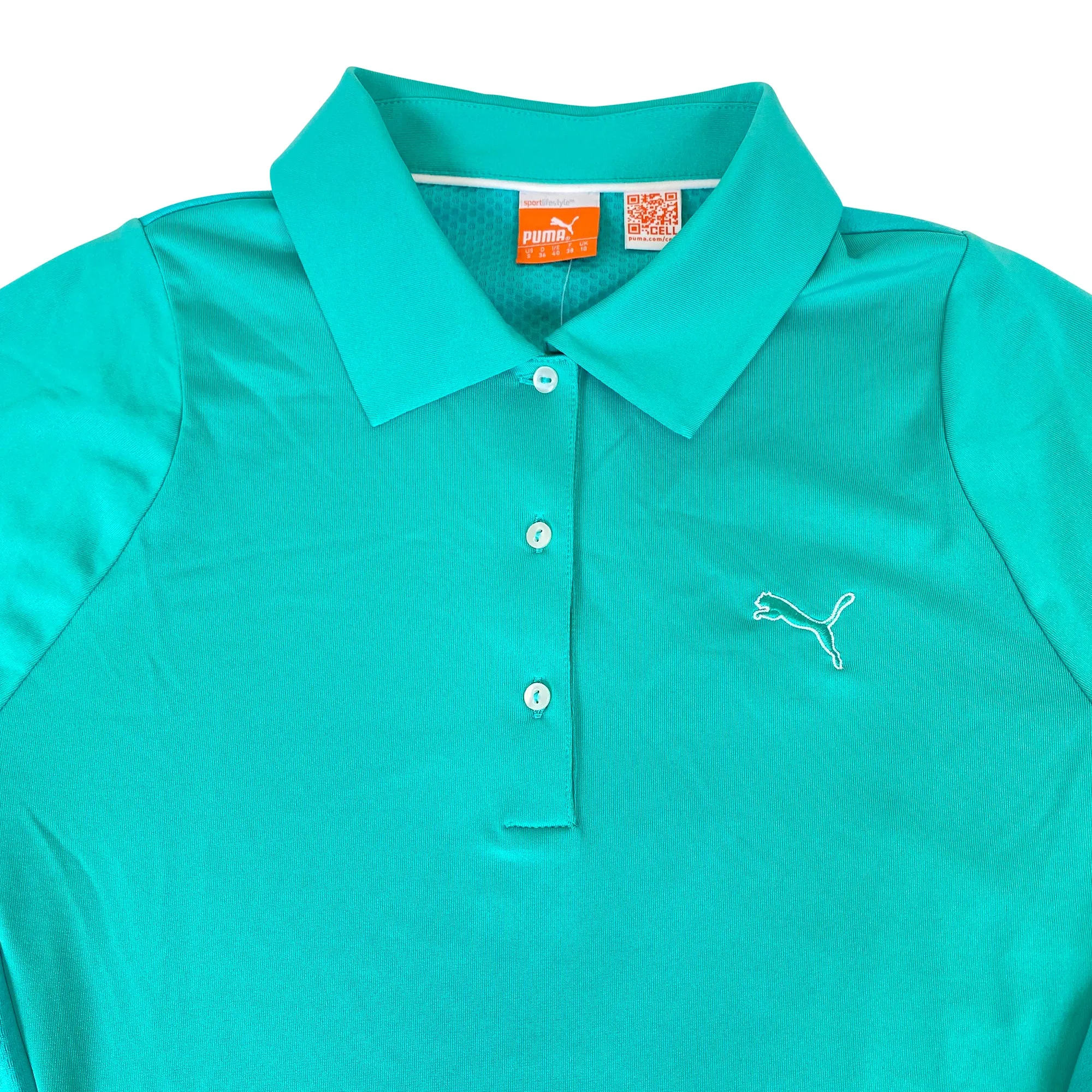 Puma Womens Button Polo - DARK CYAN