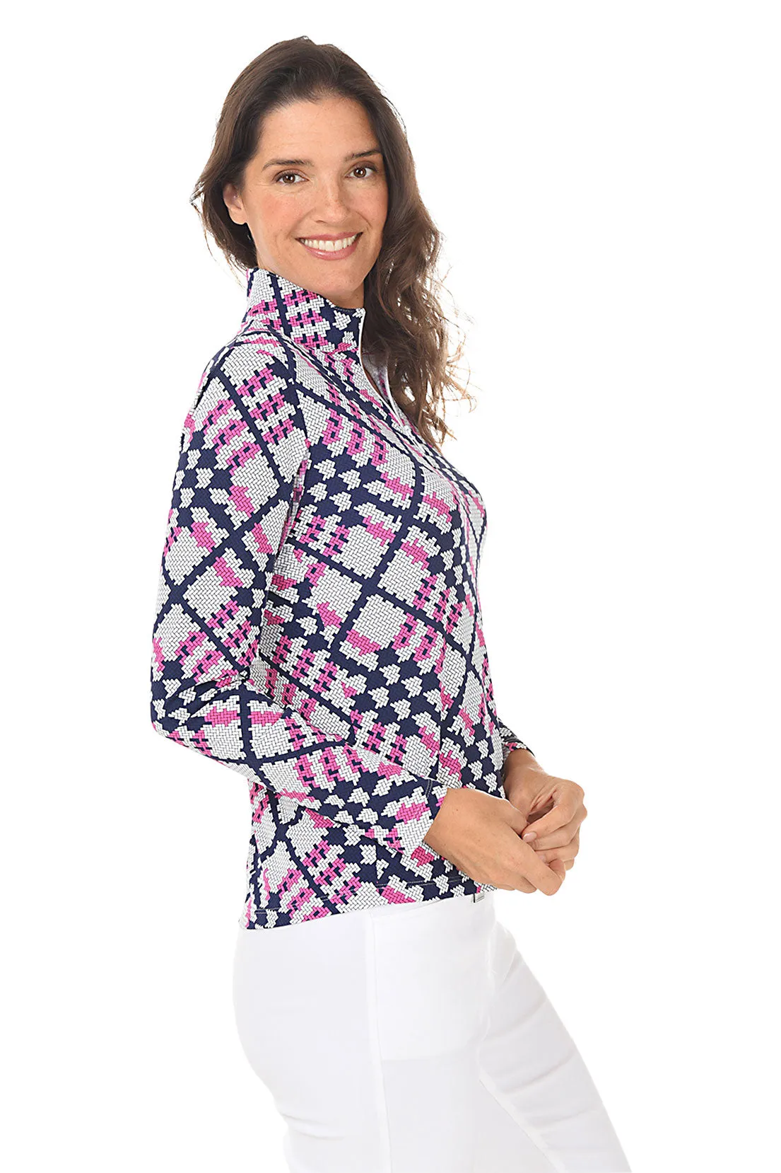 Sonika Plaid UPF50  Sun Shirt