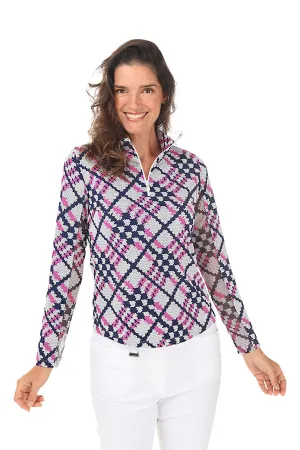 Sonika Plaid UPF50  Sun Shirt