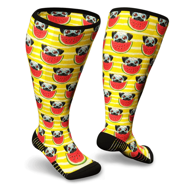 Watermelon Dogs Diabetic Compression Socks