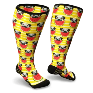 Watermelon Dogs Diabetic Compression Socks